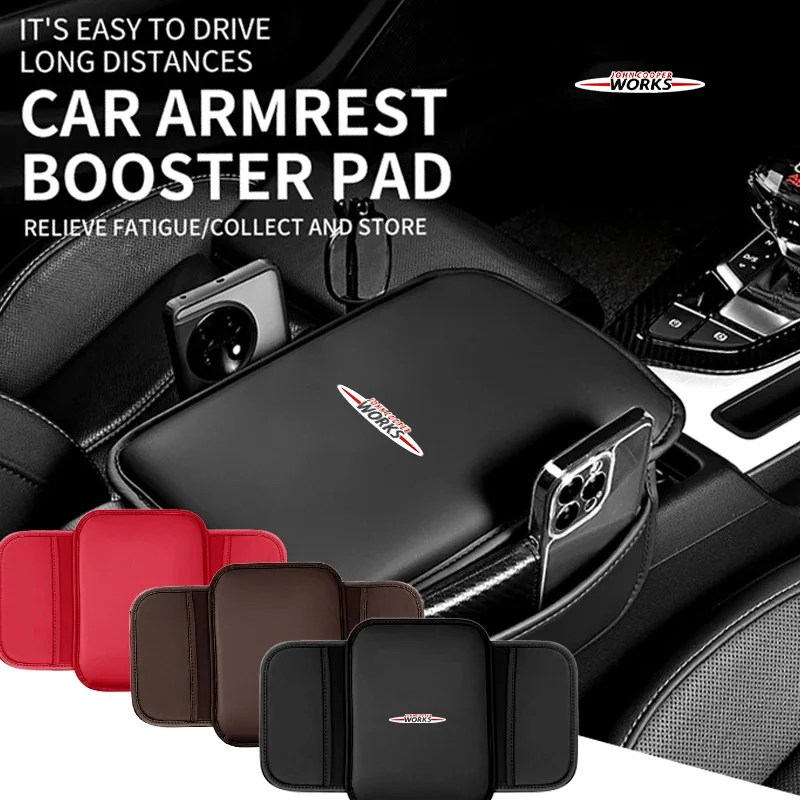 

Center Console Arm Rest Protector Leather Car Armrest Box Pad Storage Pocket for MINI JOHN Cooper WORKS JCW 3-Door CABRIO ACEMAN