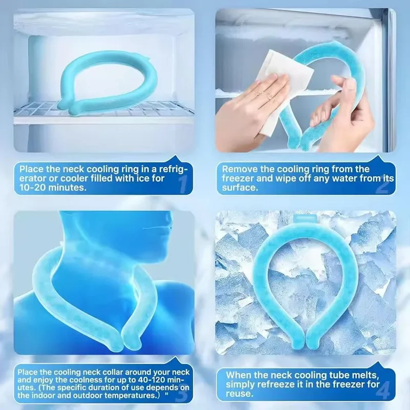 Summer Neck Cooling Ring Portable Reusable Neck Massager Cool Neck Ring Sunstroke Prevention Fitness Fishing Cycling Travel Ice view 5