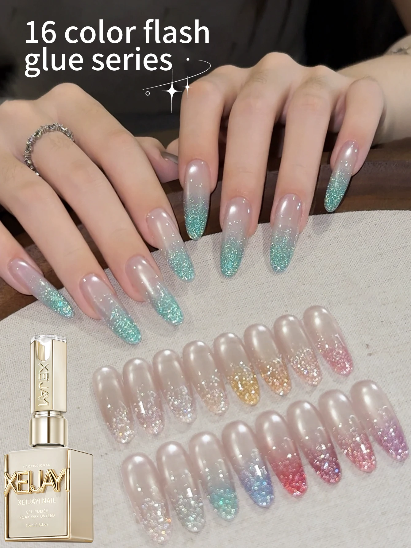 XEIJAYI 1Pc 15ml Gel Nail Polish ,UV LED Soaking Nail Gel, Semi-Permanent, DIY Salon Quality Nail Art Gel For Spring And Summer image 5
