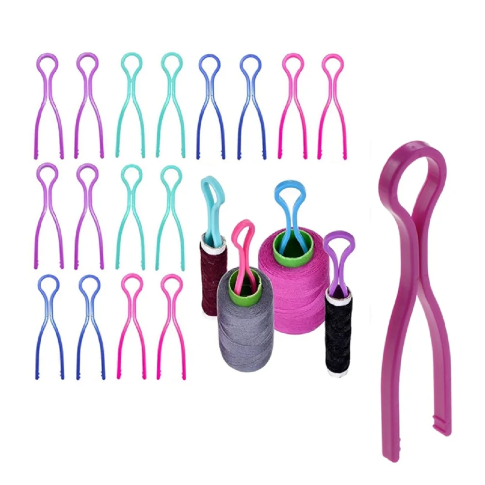 50pcs Random Multicolour Plastic Sewing Bobbin Thread Holders Thread Clip Spool Storage Space Organizer DIY Tools 6.7cm/2.64inch