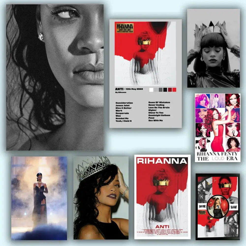 Poster HD Anime Hot Theme Singer/OST/Movie-Waterproof Self-Stick Home Decor Singer R-Rihanna