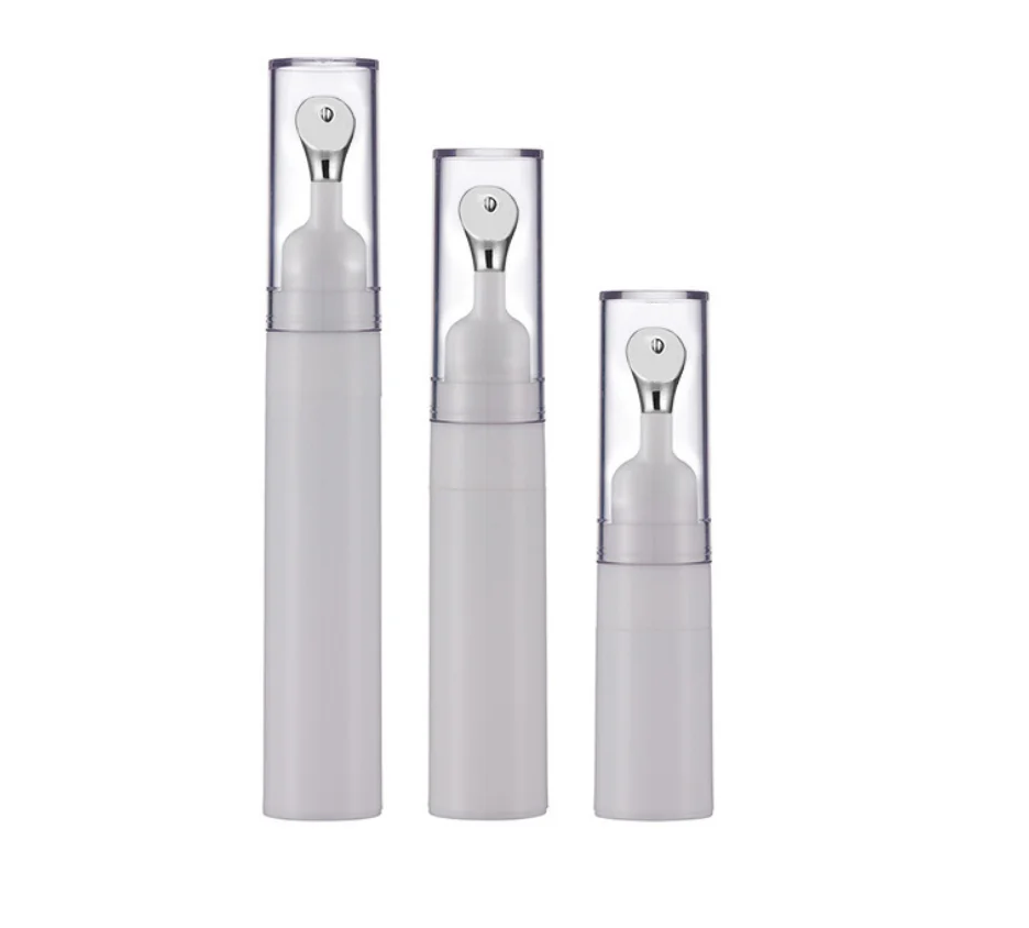 10ML white airless bottles silver long press pump lotion/emulsion/eye serum/essence/gel foundation toner skin care packing