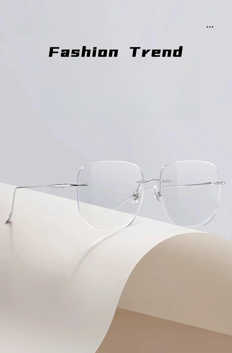YIMARUILI Mode Temperament Reinem Titan Randlose Brille Frauen Retro Trend Optische Brillen Rahmen Männer 8925-F – Detail 3