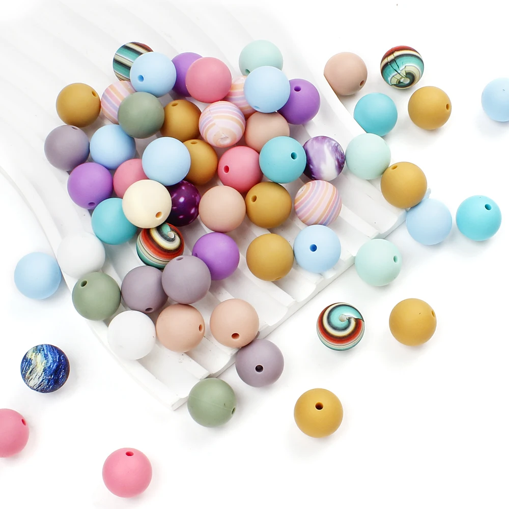 مجموعة الخرز الكونية من السيليكون ، سماء مرصعة بالنجم ، فاصل إبداعي ، مشغولات يدوية ذاتية الصنع ، صناعة المجوهرات ، 40 في المجموعة