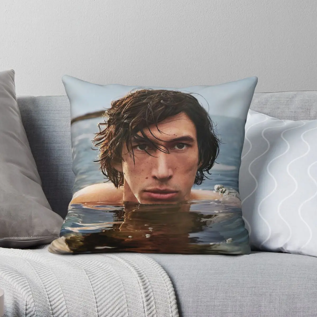 2021 Adam Driver In Water Pillowcase Polyester Linen Velvet Pattern Zip Decorative Pillow Case Sofa Cushion Case Wholesale 45x45