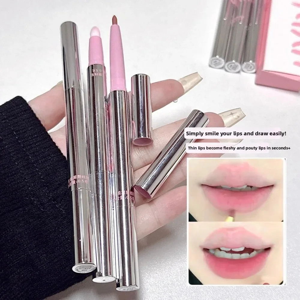 KoreanStyle Nude Lip Liner with Lip Brush - Long Lasting Velvet Matte Lip Makeup for a Seamless Finish