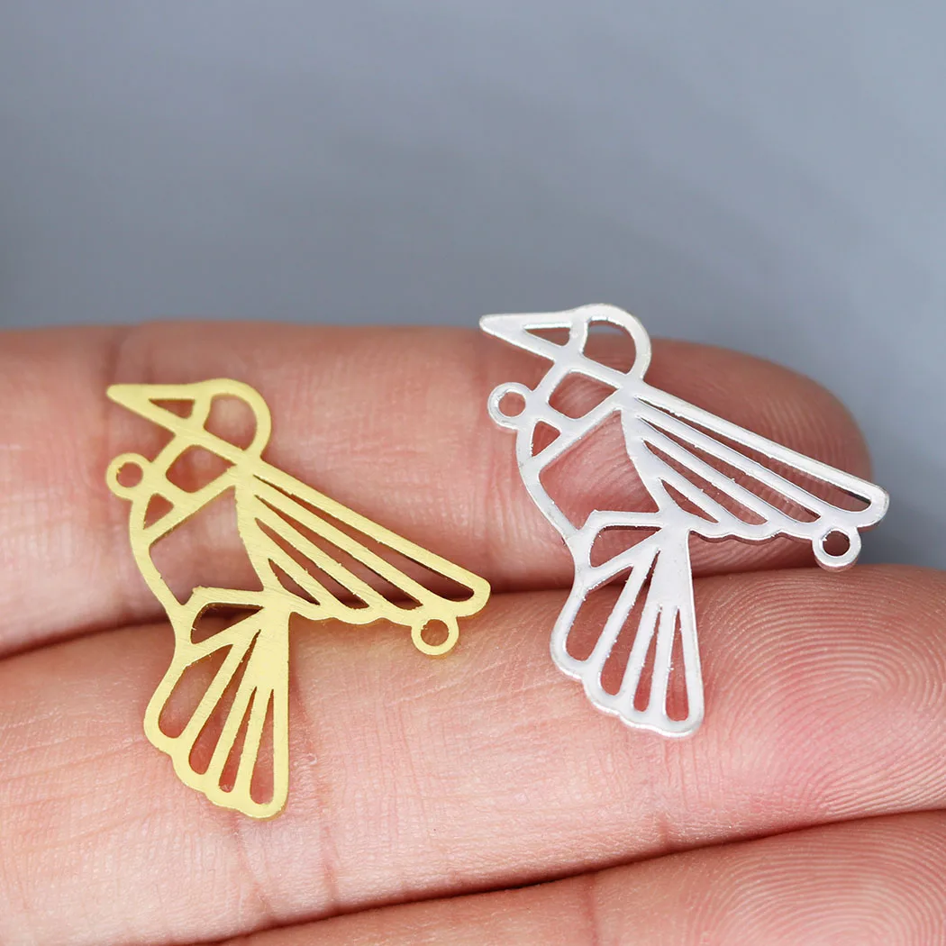 3pcs Hummingbird Animal Origami Bird Charm for Jewelry Metal Accessories DIY Charms For Jewelry Crafts Findings