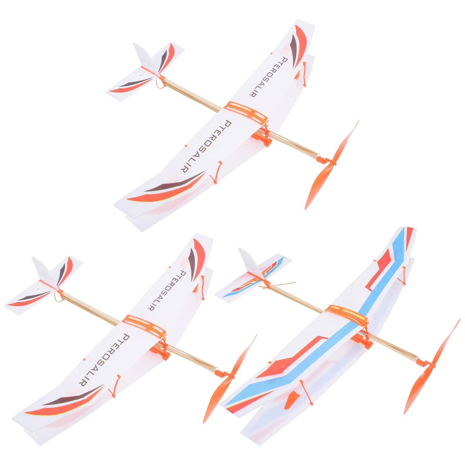 

3 Pcs Rubber Band Plane Powered Airplane Model Planes for Kids Toy with Propellers Glider Child