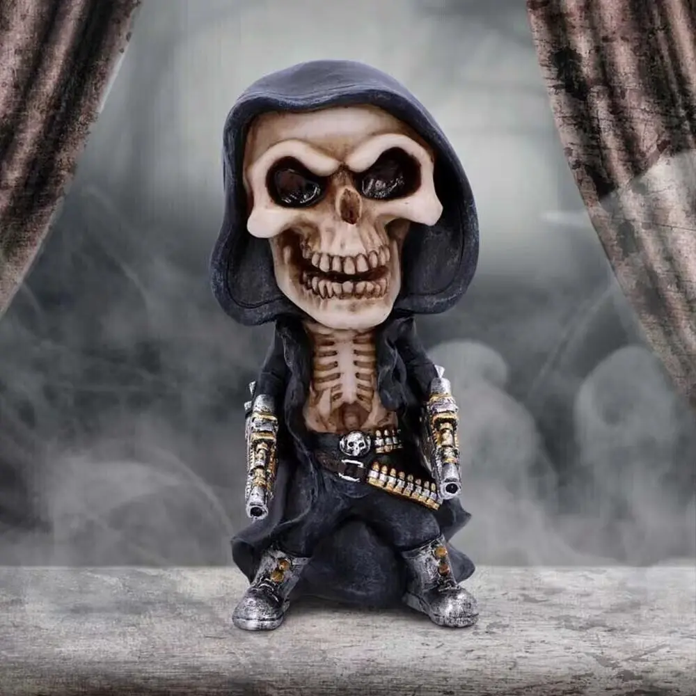 Halloween Skull Decoration Mechanical Reaper Skeleton Statue Ornament Horror Crafts Creative Gifts
