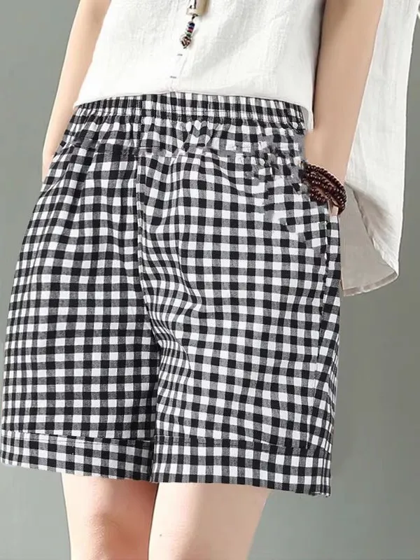 Hoge taille losse pasvorm zomer katoen orts dames casual wijde pijpen thuis strand dunne Sle comfortabele ademende broek