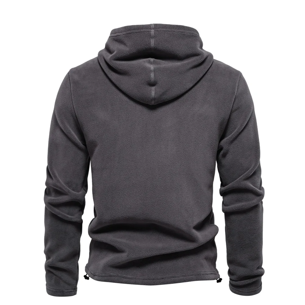 The New Mens Winter Solid Fleece Hoody High Quality Warm Casual Drawstring Hat Sweatshirt Soft Shell Hoodies for Men