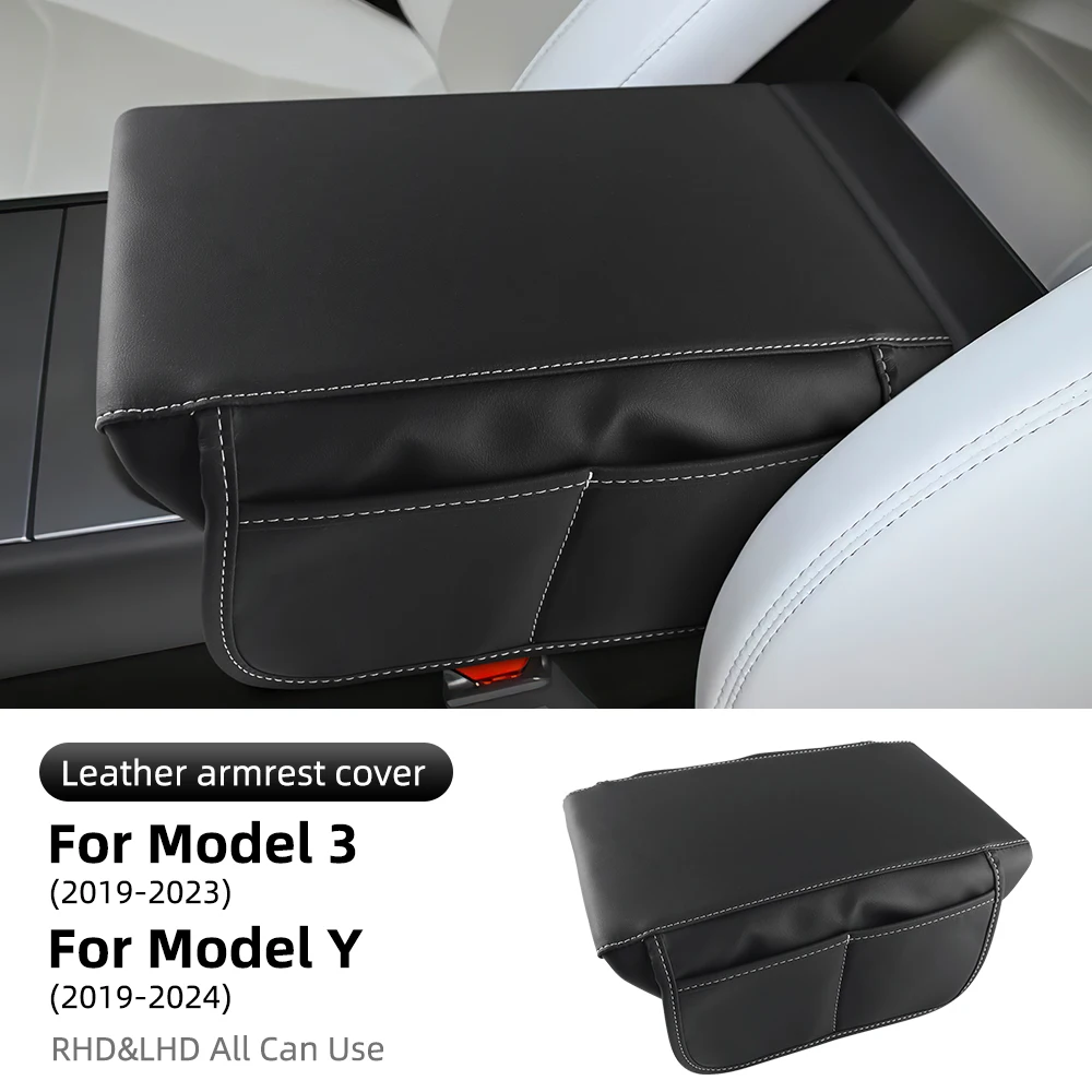 

Для Tesla Model 3 Model Y 2017-2023 Highland 2024 Juniper 2025 кожаный подлокотник, защитный чехол из АБС-пластика, крышка подлокотника, аксессуары