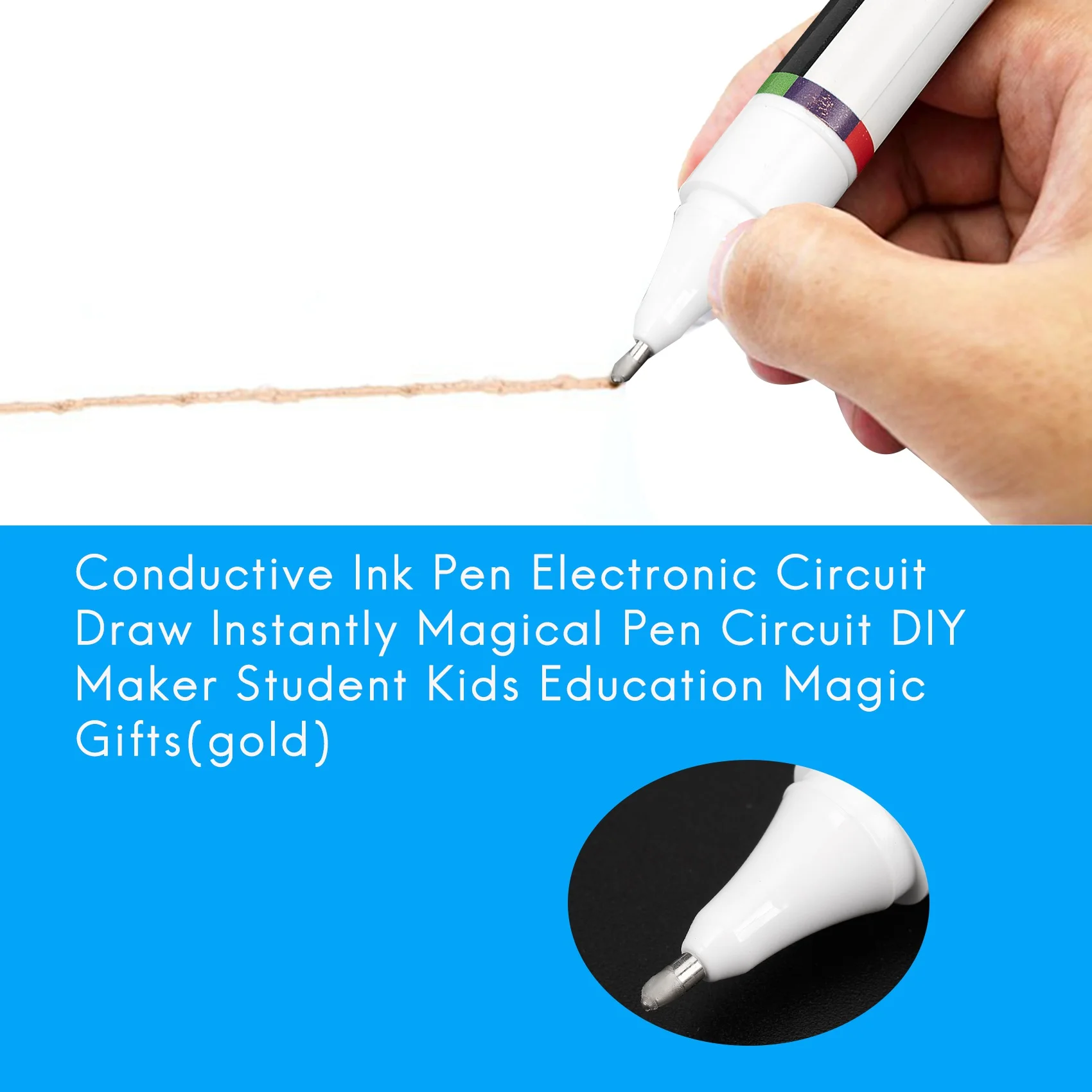 Conductive Ink Pen Electronic Circuit Draw Pen Circuit DIY(gold)