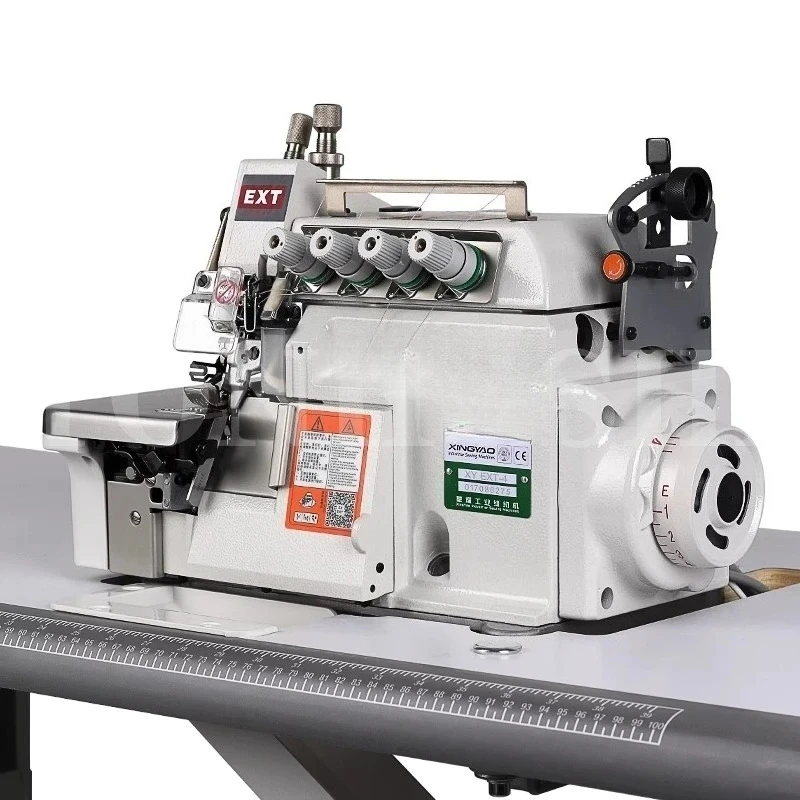 Máquina de Coser Overlock Sincrónica Superior e Inferior de 4 Hilos y 5 Hilos, Máquina Overlock Industrial para Materiales Gruesos