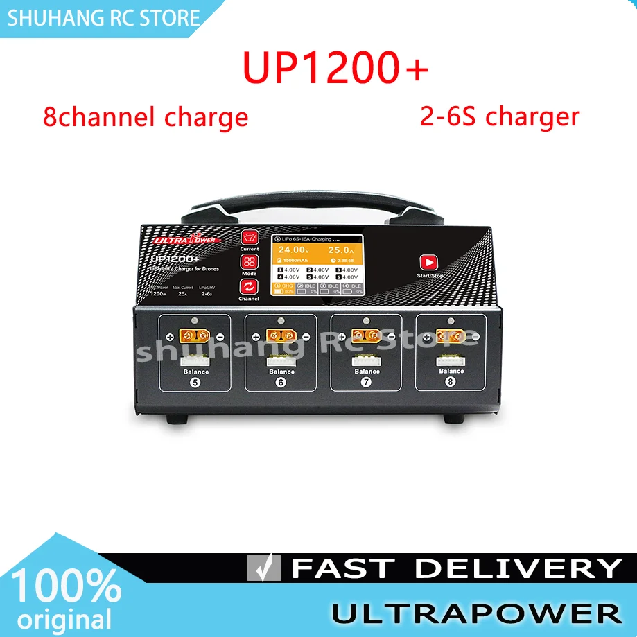 

Ultra Power UP1200+ UAV 1200W Charge Power Fast Balance Charger With Display Screen for 8 Channel 2-6S LiPo LiHV Battery