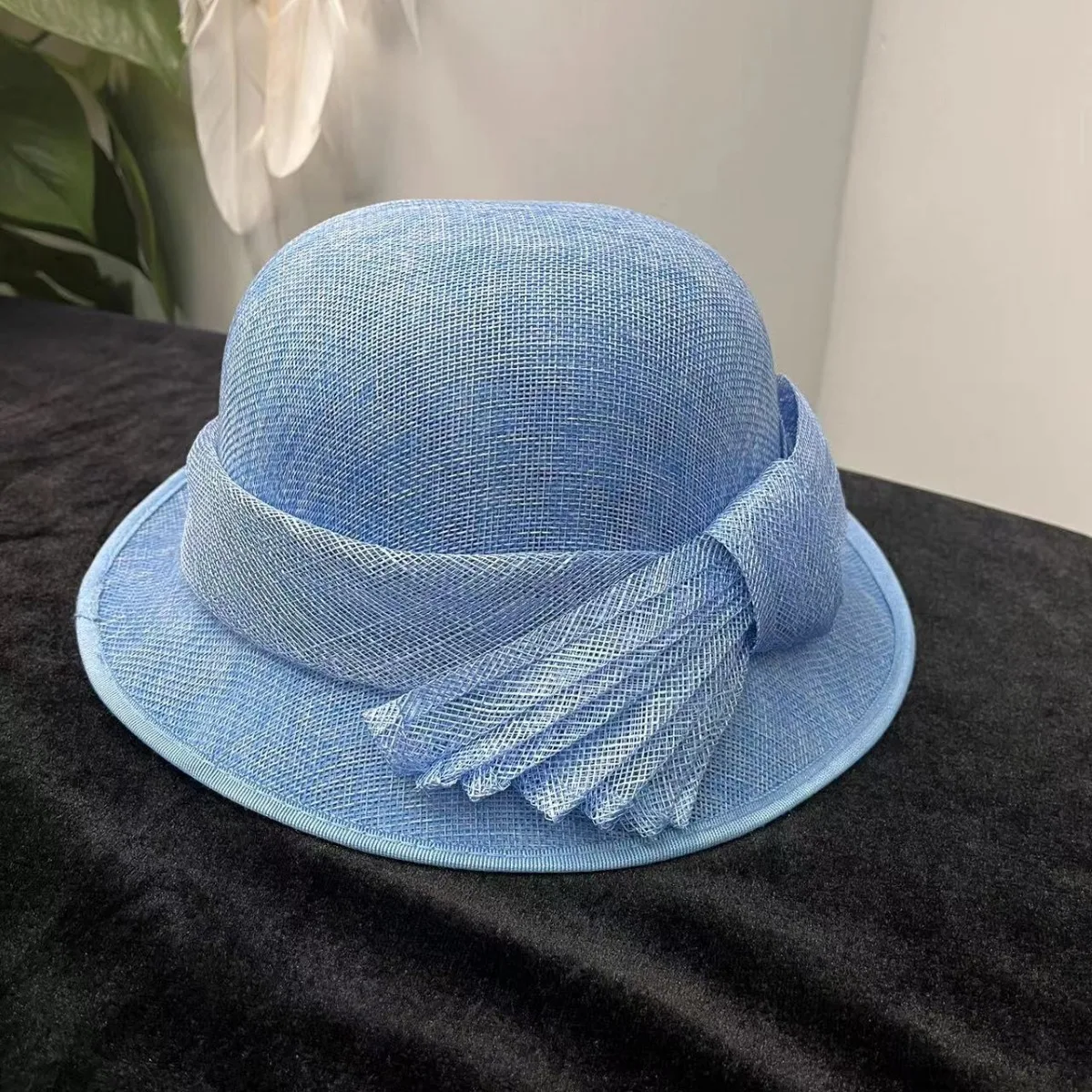 2024 new noble elegant fashion banquet linen hat outdoor fashion sunhat top hat Hepburn style fashion hat