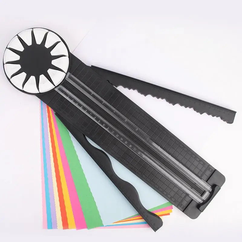 12 In 1 Paper Cutter 360 Degree Rotary Hand-Cutting Paper Trimmer Multi-Functional Handheld Craft Paper Cutting Tool