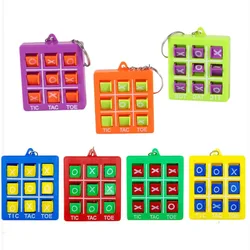 12/24PC with Key Chain Tic Tac Toe Puzzle Game Children Birthday Wedding Party Guest Gifts Kindergarten School Party Small Gifts