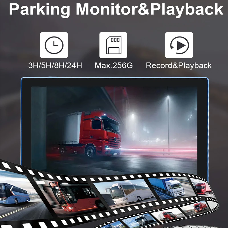 HD 1080P 7" Wired Backup Camera System Quad Split Screen Monitor Waterproof Parking Lines for Truck/Trailer/RV/ Forklift view 6