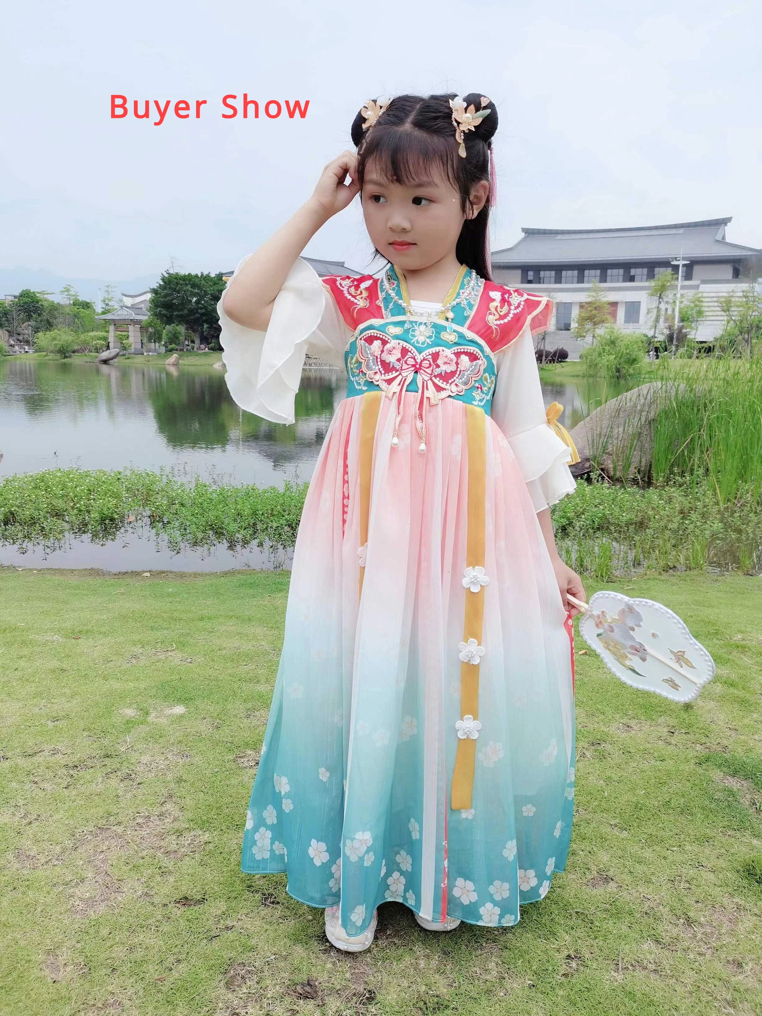 China Ancient Fairy Clothing Children Hanfu Costume Chinese Traditional Dress for Kids New Year Hanfu Dress Girls