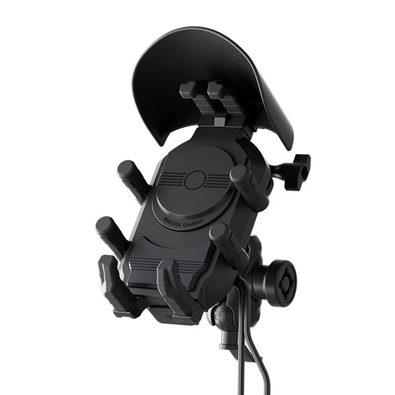 New Handlebar Mount 15W Wireless Charging Shockproof Bike Cellphone Support Anti-Theft Mobile Phone Mount Waterproof