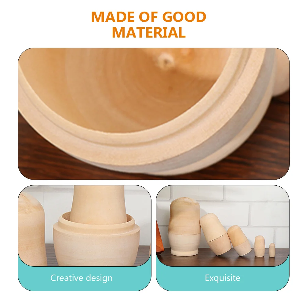 

Wooden Nesting Multiple Sizes Blank Babushka to Stack Unpainted Stacking Basswood Bride and Groom