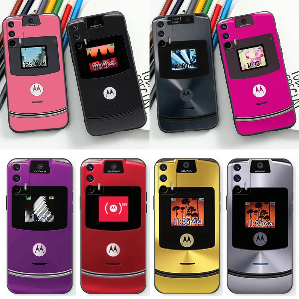 Motorola Razr Pink Case For Realme Narzo 50I 50A 50 20 GT Neo 2 2T C55 C53 C35 C33 C31 C30 C21 C21Y C20 C15 C12 C11 Pro 5G Cover