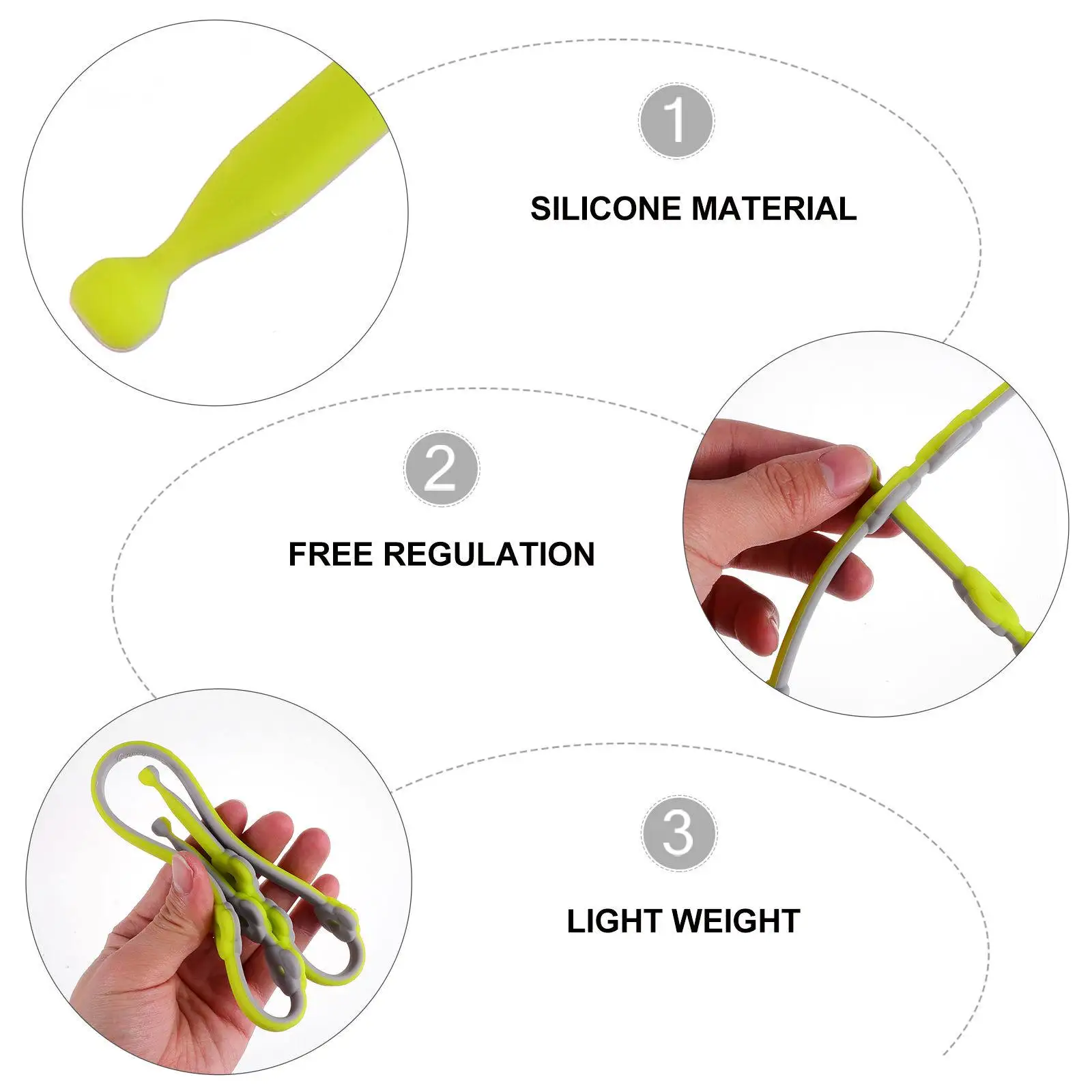 

2pcs Pacifier Leash Anti-Slip Silicone Cord For Baby Soother Strap Hanging Teeth Growth Lightweight Bag Attach Safe