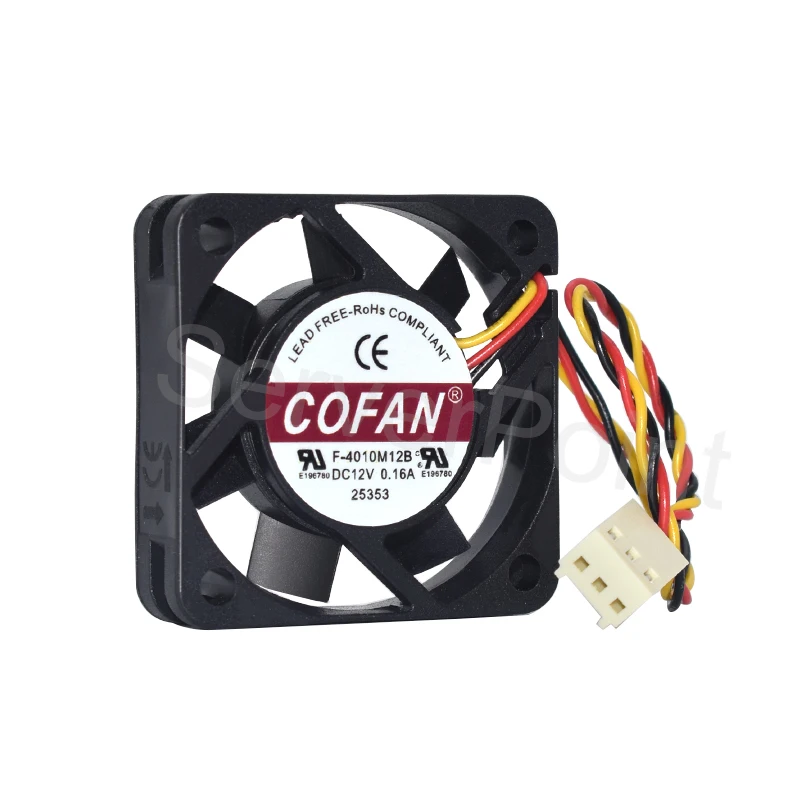 Free Shipping For COFAN F-4010M12B Server DC12V 0.16A 40x40x10mm 3-wire Cooling Fan