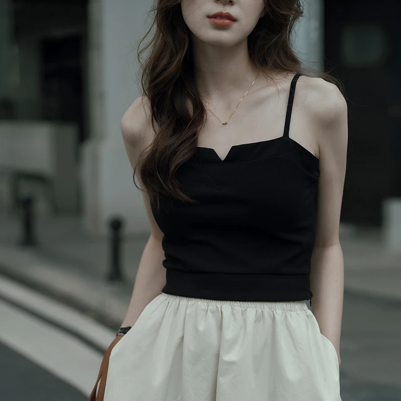 퓨어 디자이어 스몰 스트랩 베스트 여성용 수트 이너 보바 여름 바람 베이스 INS 슈퍼 얇은 아우터웨어 슬리밍 탑