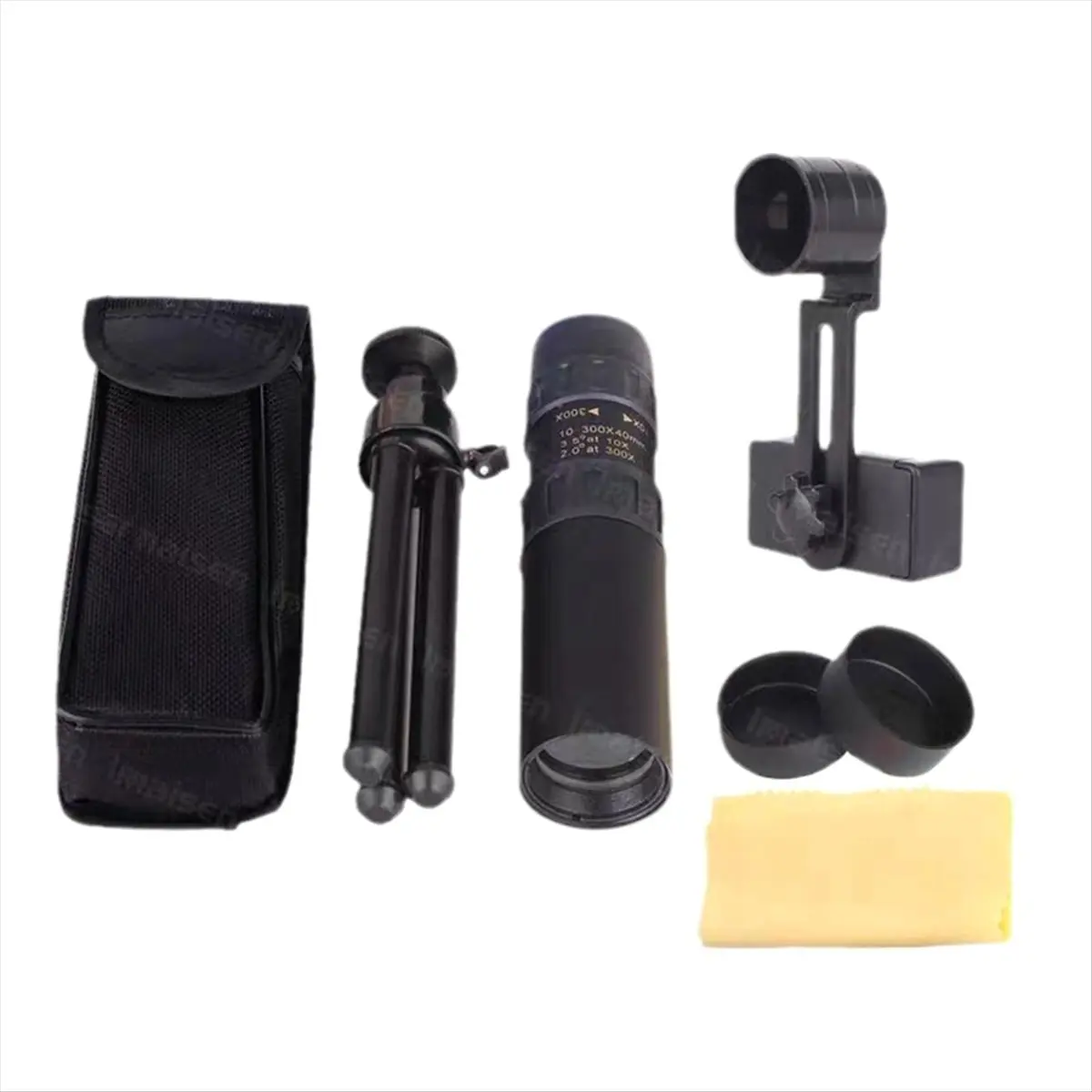 A72U 10-300X Zoom HD Portable Strong Binoculars Long Range Professional Spyglass Monocular Telescope Low Night Vision Black