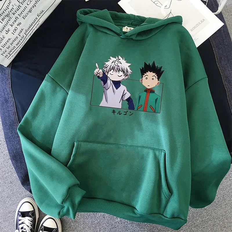 HxH-Unisex Hunter X Hunter Gon Impresso Moletom Com Capuz Streetwear Unisex Japão Anime Hoodies Baka Killua Hoodies Plus Size