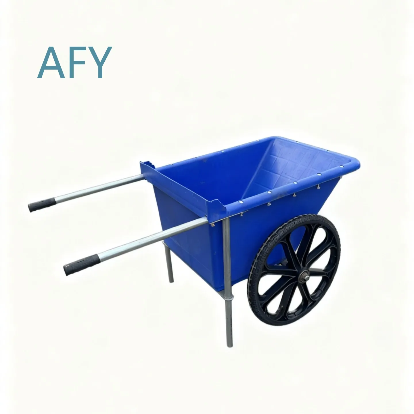 Multifunctional Plastic Bucket Cart for Farm Feed Trolley for Pull Dung Cart for Outdoor Gardening Tool Trolley Two-Wheel