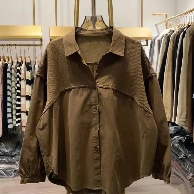 

Lapel Shirt Women's New Spring Autumn Loose Style Long-sleeved Top Jacket