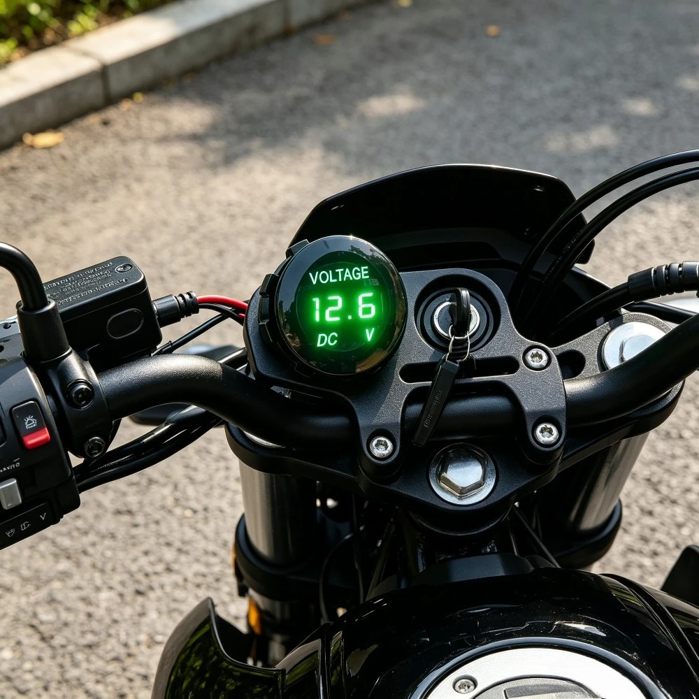 For DC 5-48V Round Digital Voltmeter LED Multi Color Display Embedded Car Motorcycle RV Boat Battery Voltage Monitor Gauge Meter