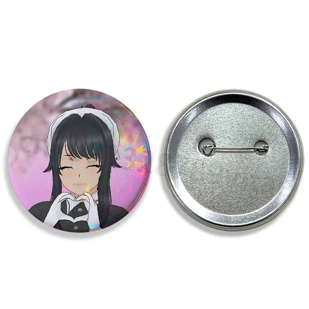 Yandere S-Simulator Ayano Aishi Custom 32/44/58mm Handmade Pins Round Brooch Badge Backpacks Clothes Jewelry Gifts