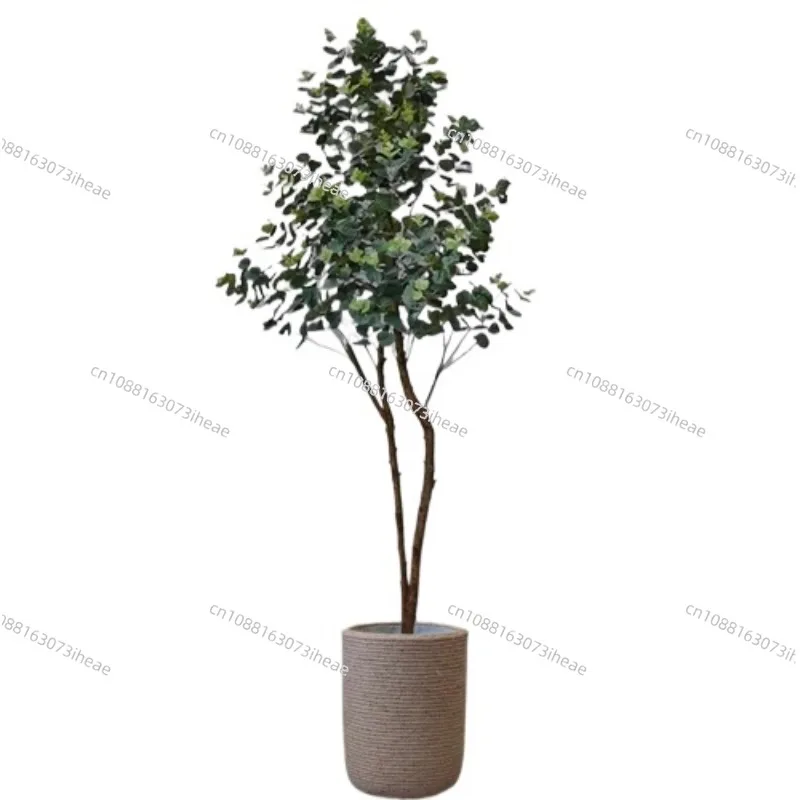 

Simulated green plants, high-end and luxurious indoor floor to ceiling banyan tree, potted living room, olive tree decoration,
