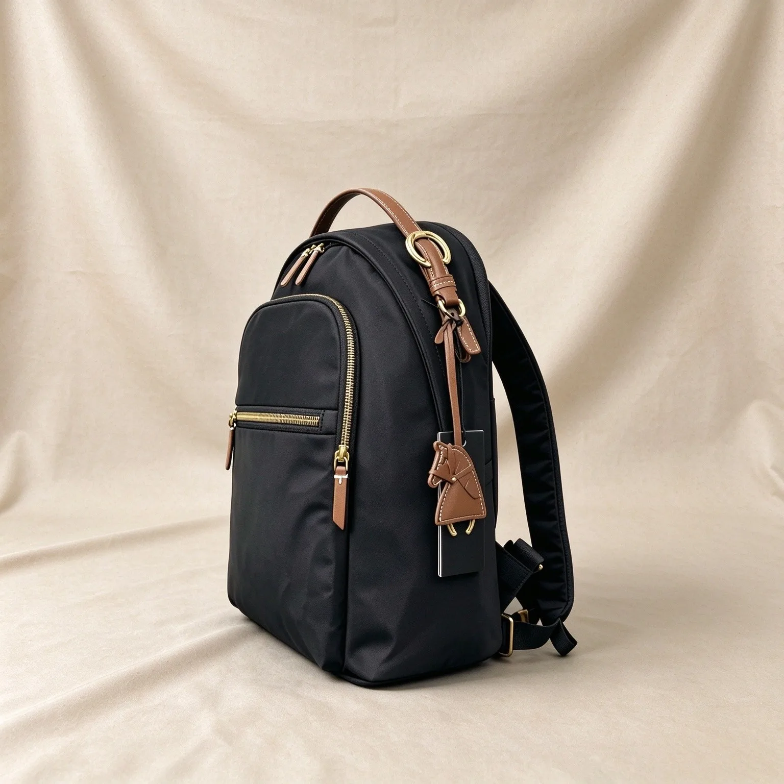 Large Capacity Women's Ballistic Nylon Laptop Backpack, Simple Stylish Casual Travel Rucksack