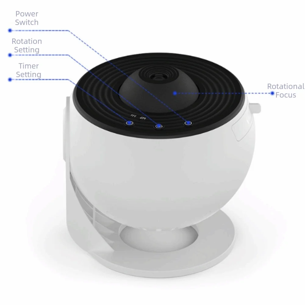 360 Degree Rotate Galaxy Projector LED Lamp Starry Sky Projection Star Projector Cosmic Scenery 12 in 1 Night Light Home Decor