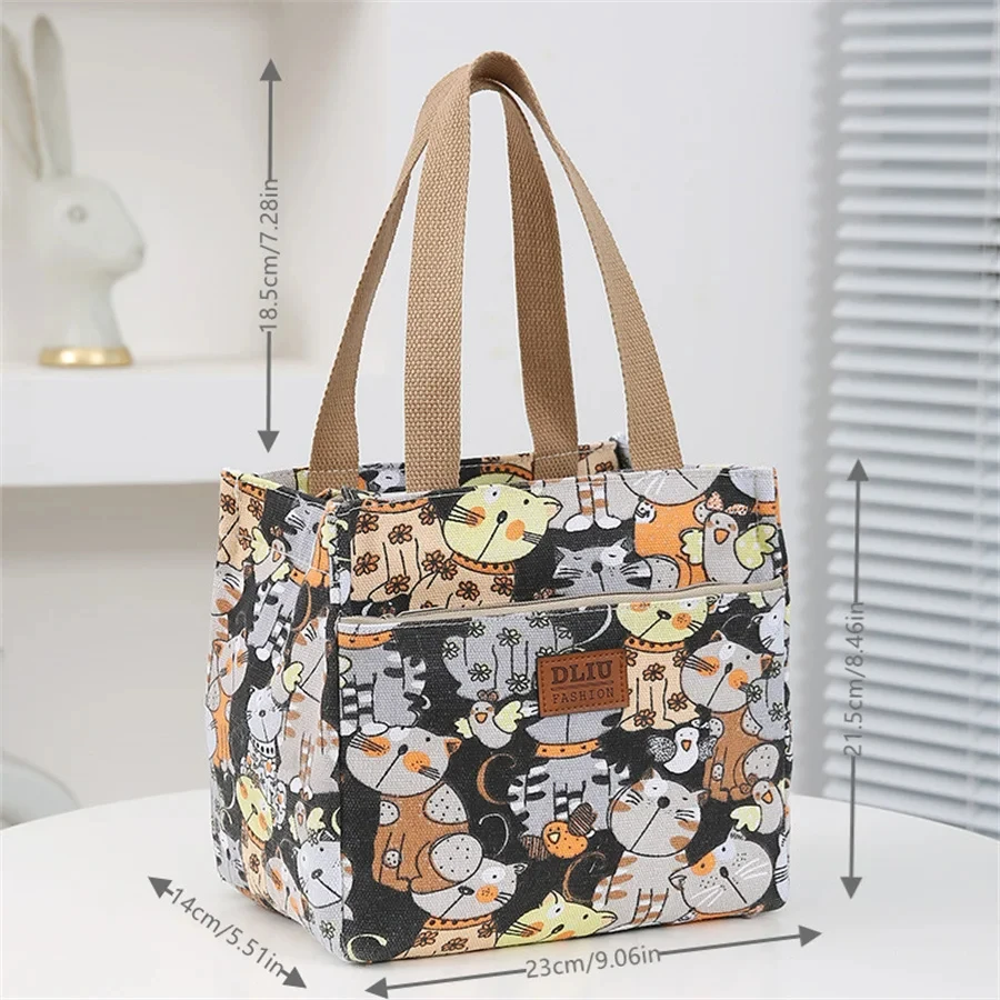 Borsa per il pranzo con stampa di cartoni animati carini borsa termica per bambini di grande capacità isolata per Picnic di viaggio di lavoro
