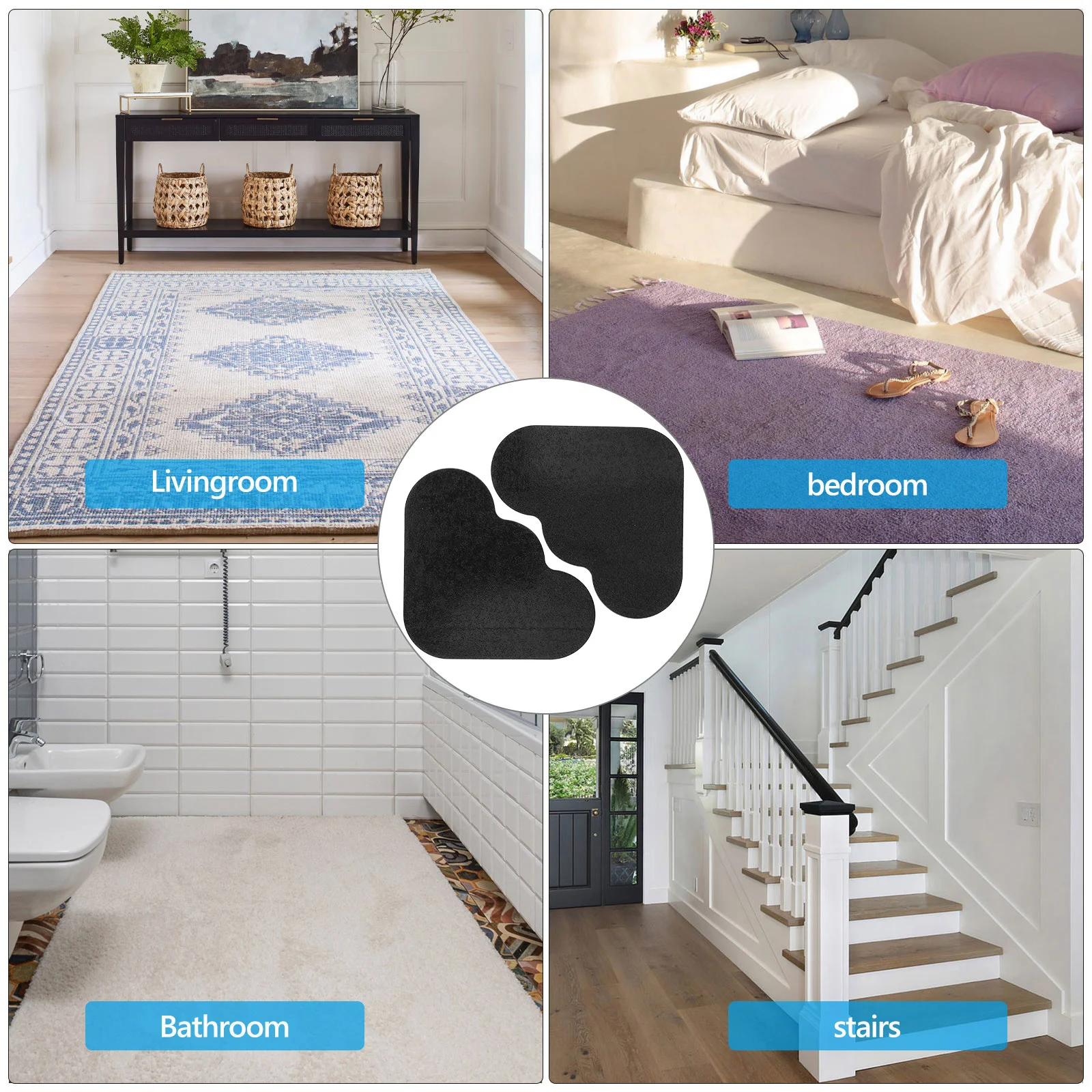 10 قطعة ملصقات البساط القابض للسجاد الأثاث الأجهزة آمنة عقد لا زلة البساط الشريط السجاد الشريط السجاد الزاوية القبضات