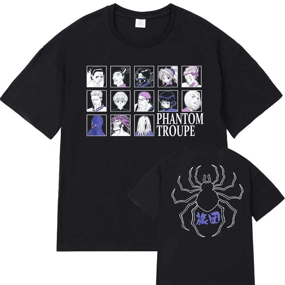 Anime Hunter X Hunter Phantom Troupe Graphic T‑shirt Men Women Casual Short Sleeve Tees Spider Pattern Streetwear Summer Tops