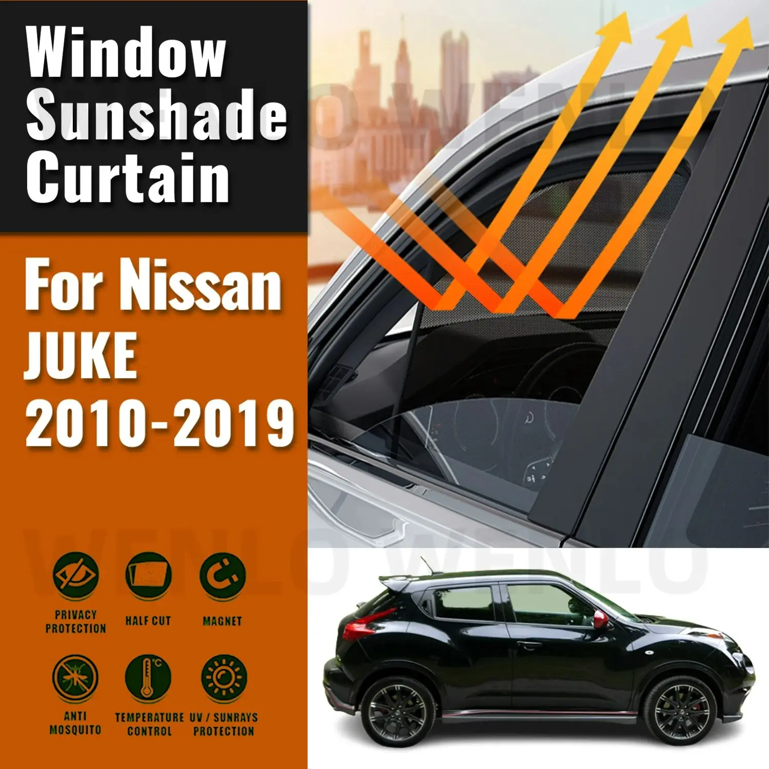 

For Nissan JUKE 2019 2018 2017 2016-2010 Magnetic Car Window Curtains Solar Sunshield Shadow Mesh Glass Shading Sun Protection