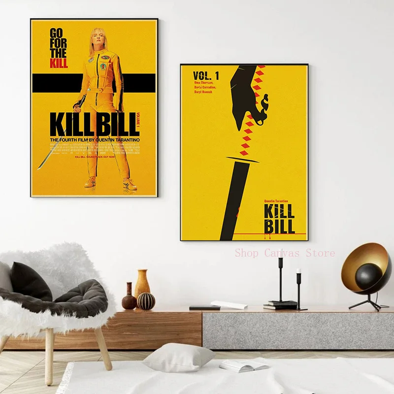Vintage Classic Fiction Movie Film Kill Bill Canvas Painting Poster Print Wall Art Picture For Living Room Home Decor Aesthetic