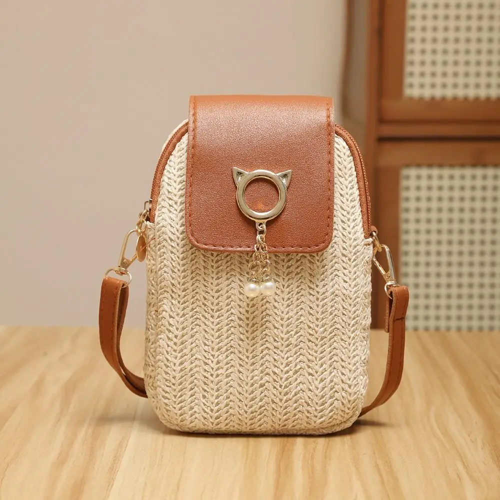 

Fashion Braided Women Crossbody Bag Casual Mini Ladies Beach Basket Bag Street Style Phone Bag
