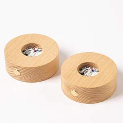 Touch Color Lights Led Lamp Base 8cm 10cm Round Wooden Display Holder with Led Lights for Crystal Glass Resin Balls
