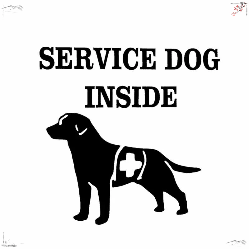 16cm * 16cm Car Sticker Funny Service Dog Car Decal Police Dog Animal Car Sticker Suitable for All Kinds of Cars Black/white PVC