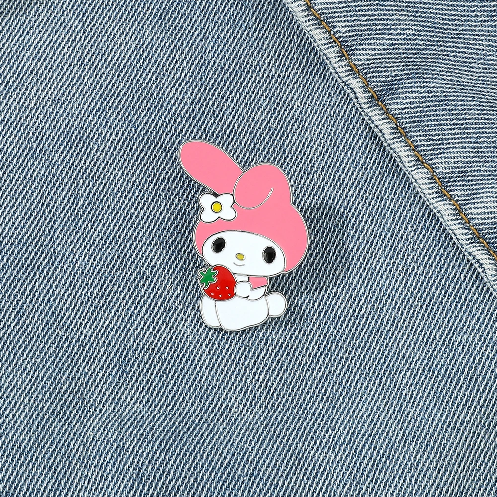 Anime Sanrio Brooch Cartoon Figure My Melody Metal Badge Enamel Pin Clothing Backpack Lapel Pin Kawaii Jewelry Accessories Gifts