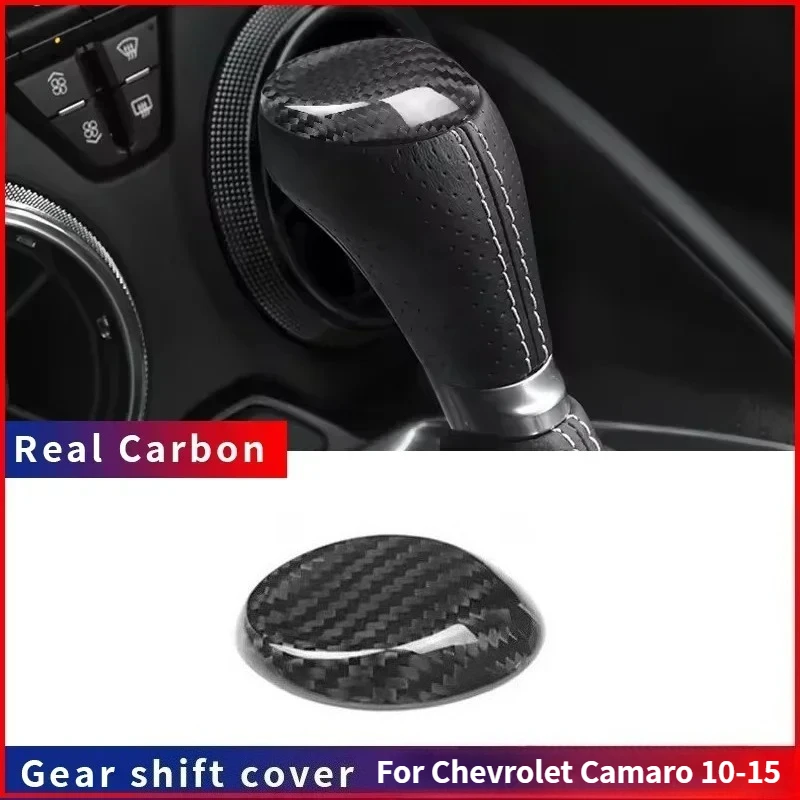 

For Chevrolet Camaro Real Dry Carbon Fiber 2010-2015 Gear Shift Lever Cover Decorative Sticker Interior Modification Accessoes
