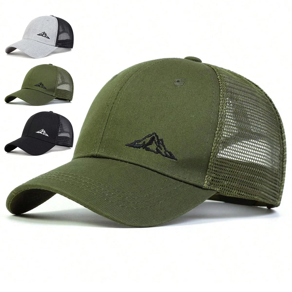 Unisex Mountain Range Embroidery Baseball Net Caps Spring and Summer Outdoor Adjustable Casual Hats Hip Hop Cap Sunscreen Hat
